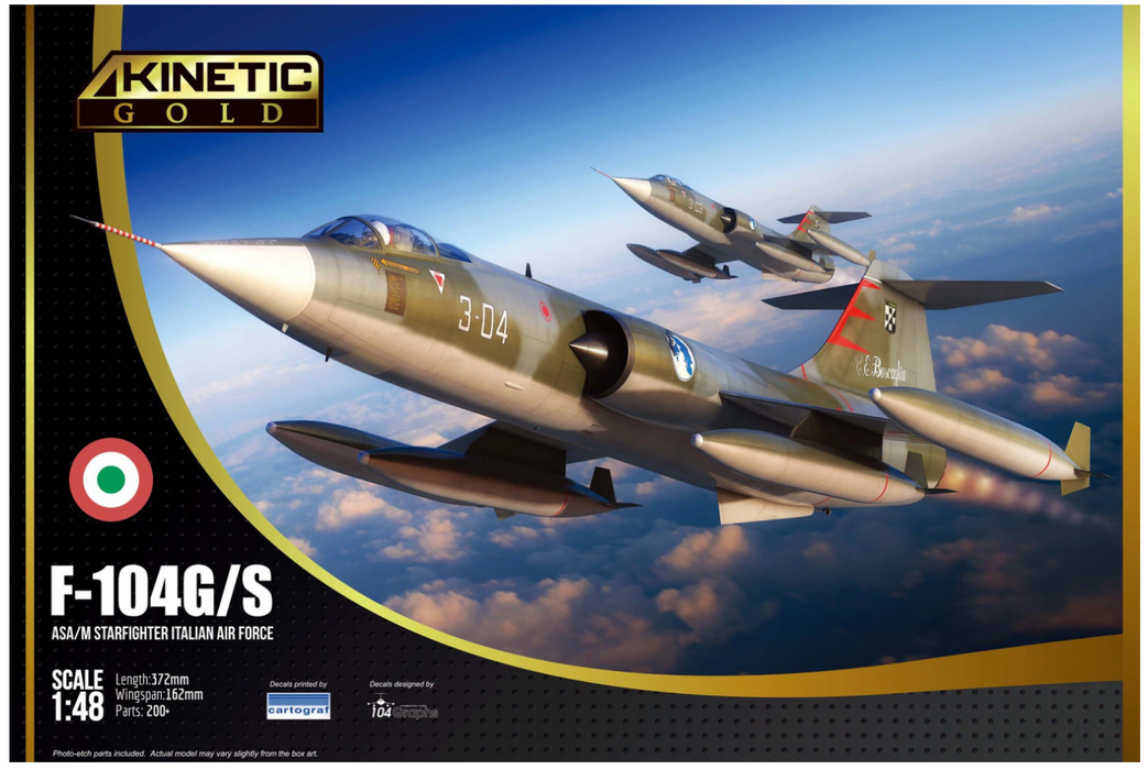 Kinetic 48093 1/48 F-104G/S/ASA/M Starfighter Italian Air Force Model Aircraft Kit
