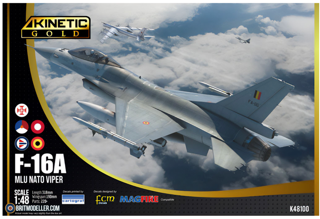Kinetic 48100 1/48 F-16A MLU NATO Viper Model Aircraft Kit