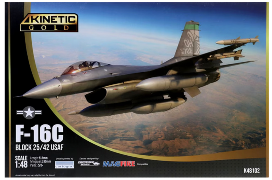 Kinetic 48102 1/48 F-16C Block 25/42 USAF Model Aircraft Kit