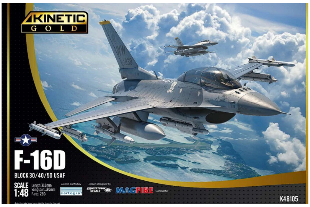 Kinetic 48105 1/48 F-16D Block 30/40/50 USAF Model Aircraft Kit