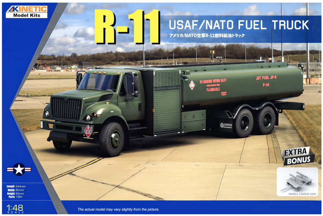 Kinetic 48116 1/48 R-11 USAF/NATO Fuel Truck with Missile Loading Cart Model Kit