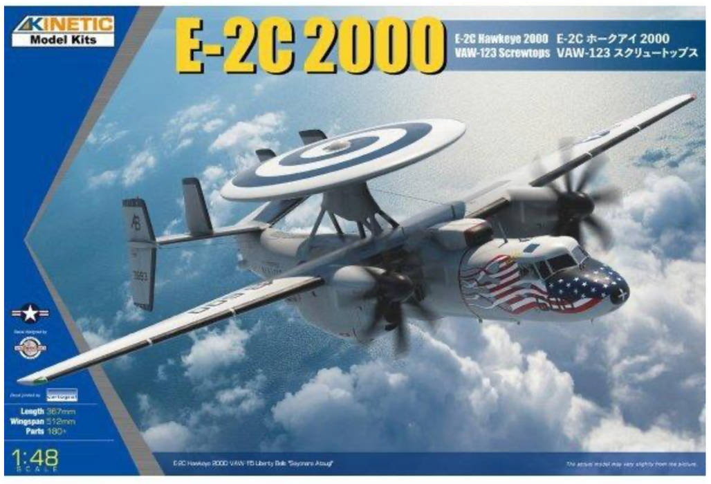 Kinetic 48135 1/48 E-2C Hawkeye 2000 VAW-123 Screwtops CAG Birds Model Kit