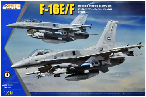 Kinetic 48136 1/48 F-16E/F Desert Vipers Block 60 (2 in 1) Model Aircraft Kit