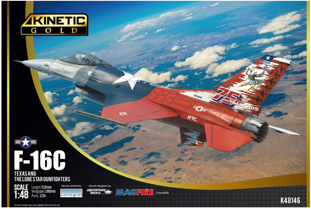 Kinetic 48146 1/48 F-16C Texas ANG The Lone Star Gunfighters Model Aircraft Kit