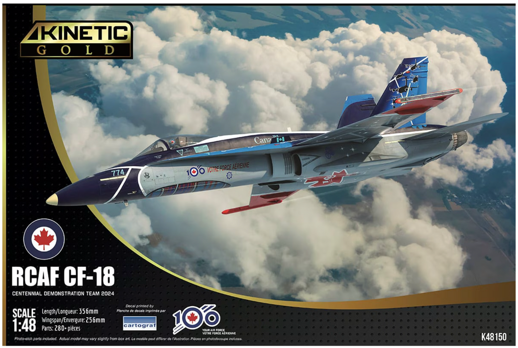 Kinetic 48150 1/48 CF-188A RCAF Centennial Demo Team 2024 Model Aircraft Kit