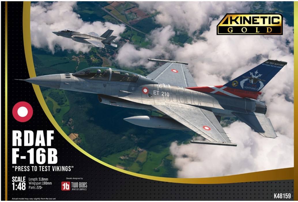 Kinetic 48159 1/48 RDAF F-16B "Press to Test Vikings" Model Aircraft Kit