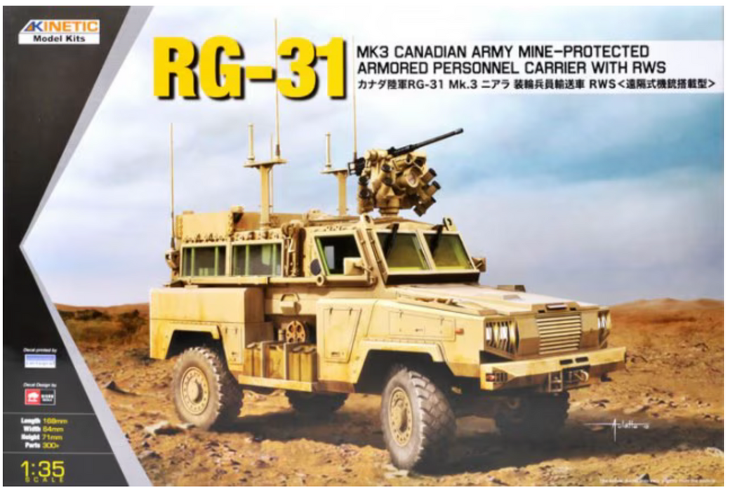 Kinetic 61010 1/35 RG-31 Mk3 Canadian Mine-Protected APC Model Kit