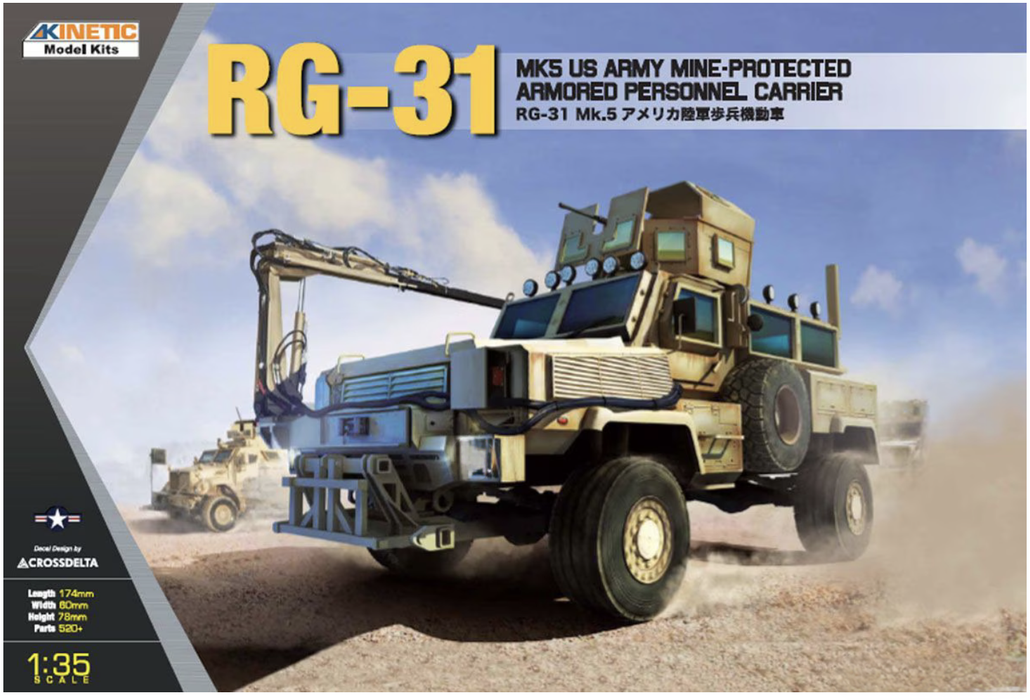 Kinetic 61015 1/35 RG-31 MK5 U.S. Army Armored Personnel Carrier Model Kit