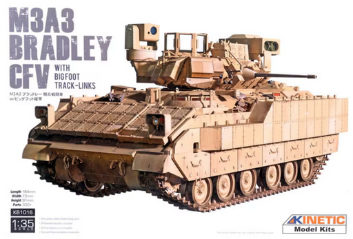 Kinetic 61016 1/35 M3A3 Bradley CFV with Bigfoot Track-links Model Kit