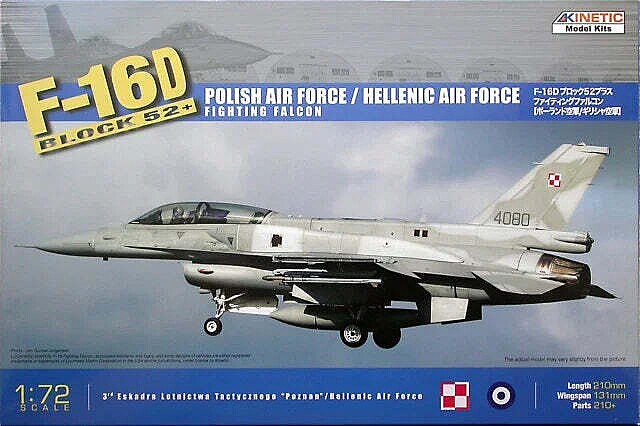Kinetic 72002 1/72 F-16D Block 52+ Fighting Falcon Model Aircraft Kit