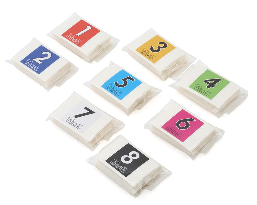 Kyosho MZW129 Mini-Z Race Car No.1-8 Number Decal Sheets (50)