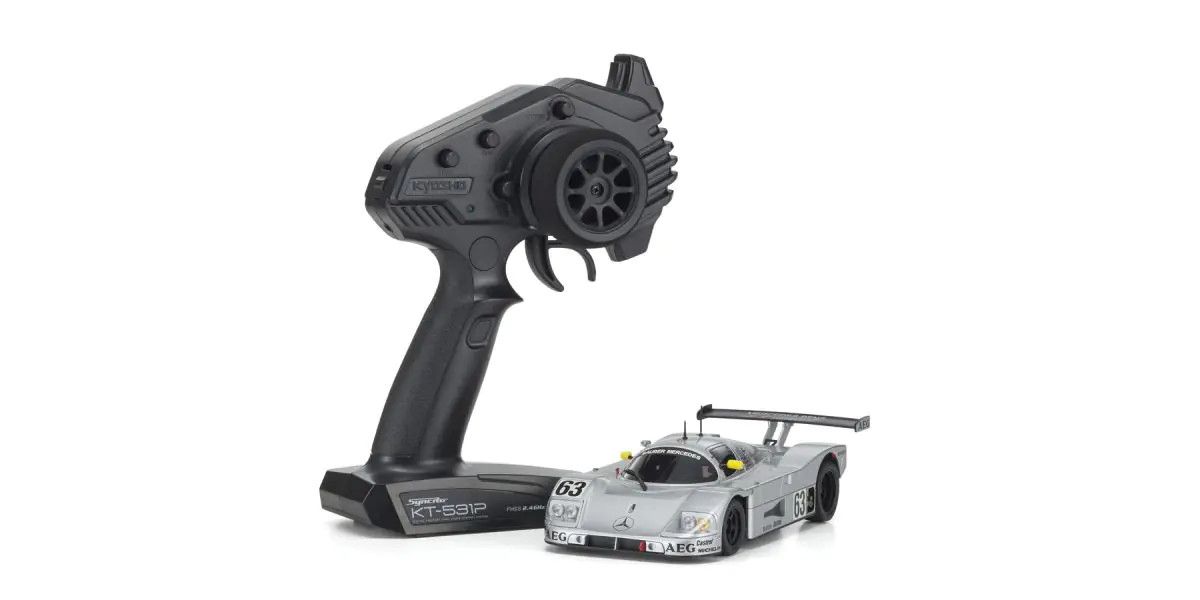 Kyosho 32353S Mini Z MR-03 RWD Readyset Sauber Mercedes Groupe C Rennsportwagen C9 #63 (1989 LM)