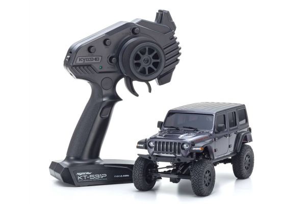 Kyosho 32521GM Mini Z MX-01 4x4 Readyset Jeep Wrangler Unlimited Rubicon - Granite Crystal Metallic
