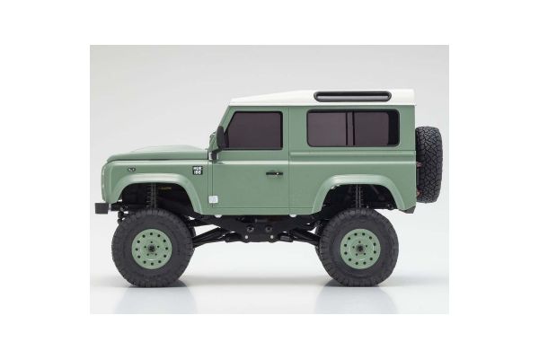 Kyosho 32527GR Mini-Z MX-01 4x4 Readyset Land Rover Defender 90 Heritage Grasmere Green / Alaska White