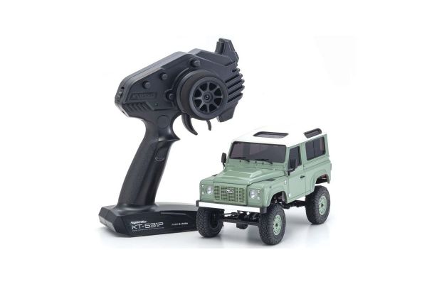 Kyosho 32527GR Mini-Z MX-01 4x4 Readyset Land Rover Defender 90 Heritage Grasmere Green / Alaska White