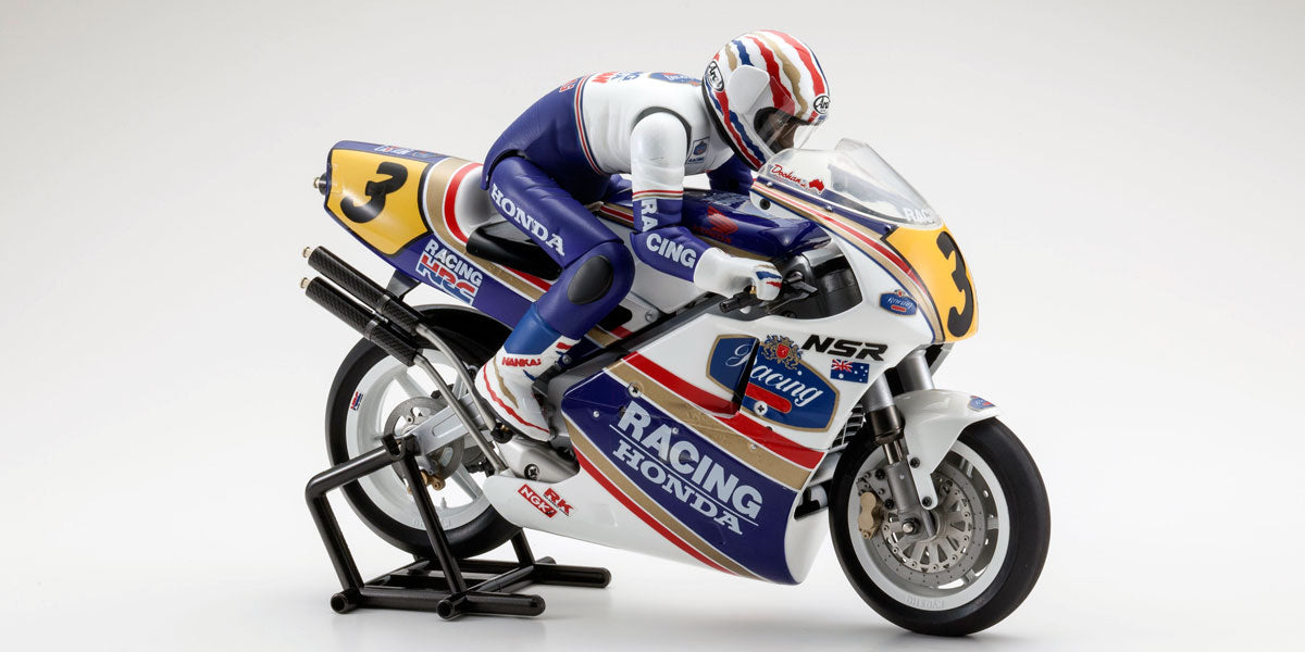 Kyosho 34932B 1/8 EP Honda NSR500 1991 Motorcycle Kit with Hanging on Racer