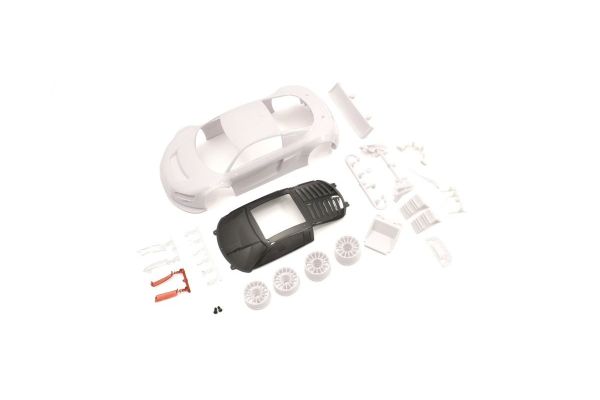 Kyosho MZN195 Audi R8LMS Night-R White Body Set with Wheels