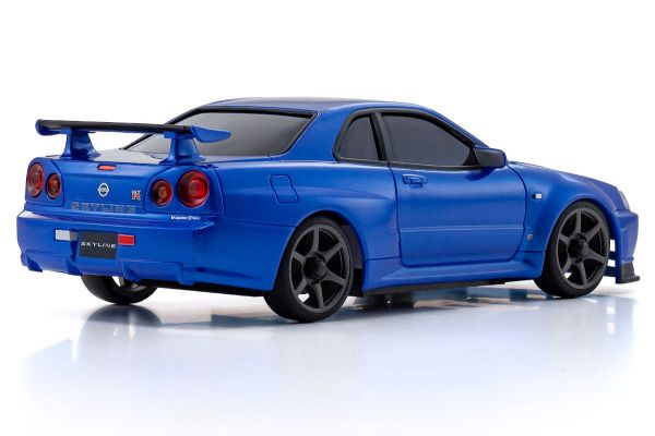 Kyosho MZP460MB Mini-Z ASC MA-020 AWD Nissan Skyline GT-R V.spec II Nur (R34) Autoscale Body Metallic Blue