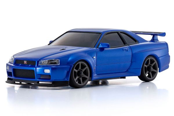Kyosho MZP460MB Mini-Z ASC MA-020 AWD Nissan Skyline GT-R V.spec II Nur (R34) Autoscale Body Metallic Blue
