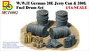 Classy Hobby MC16002 1/16 WWII German 20L Jerry Can & 200L Fuel Drum Set