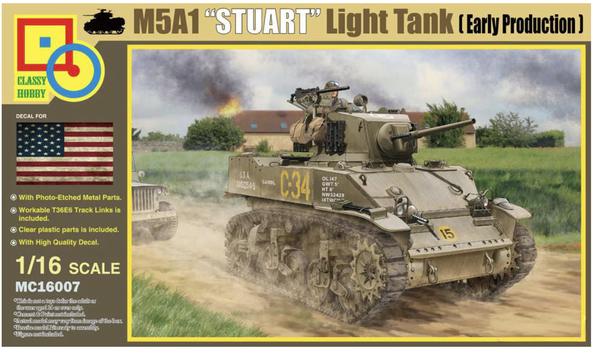 Classy Hobby MC16007 1/16 M5A1 "STUART" Light Tank Model Kit