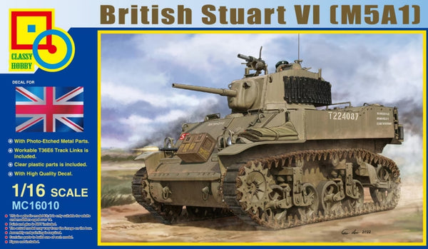 Classy Hobby MC16010 1/16 British Stuart VI (M5A1) Model Tank Kit