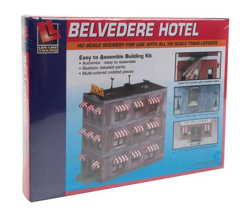 Life-Like 433-1339 HO Scale Belvedere Downtown Hotel Structure Kit