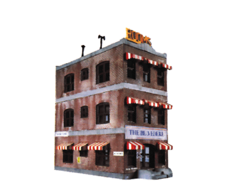 Life-Like 433-1339 HO Scale Belvedere Downtown Hotel Structure Kit