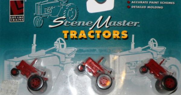 Life-Like SceneMaster 1652 HO Scale Vintage Red Tractors