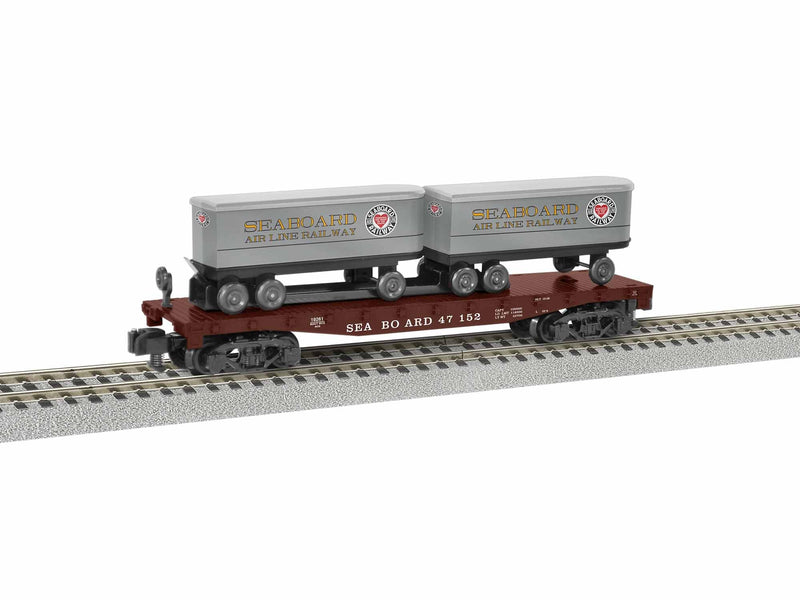 Lionel 1919261 S Gauge American Flyer Seaboard 47152 TOFC Flatcar with Trailers