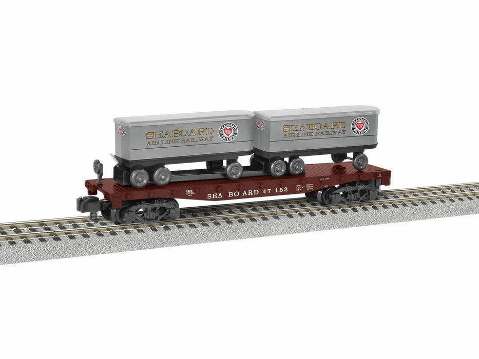 Lionel 1919261 S Gauge American Flyer Seaboard 47152 TOFC Flatcar with Trailers