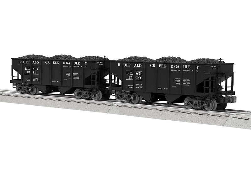 Lionel 2326460 O Scale GLa 2 Bay Open Coal Hopper Buffalo Creek & Gauley 2 Pack