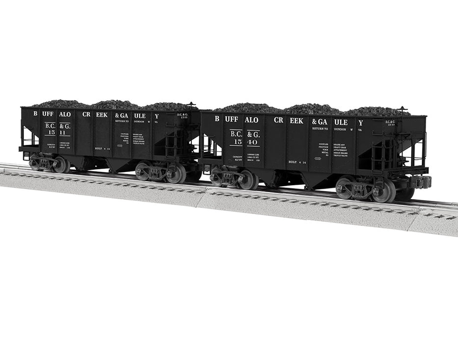 Lionel 2326460 O Scale GLa 2 Bay Open Coal Hopper Buffalo Creek & Gauley 2 Pack