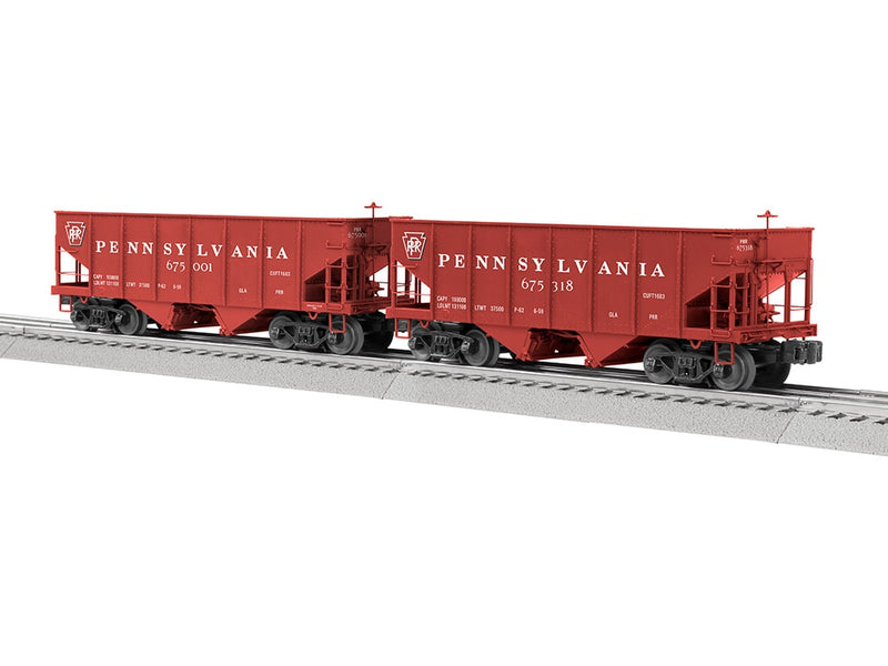 Lionel 2326480 O Scale GLa 2 Bay Open Coal Pennsylvania PRR 2 Pack (Circle Keystone Scheme)