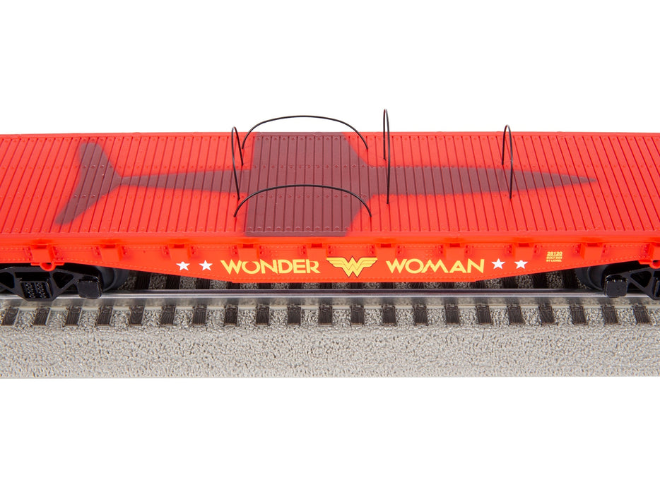 Lionel 2328120 O Gauge DC Comics Wonder Woman Invisible Jet Flatcar