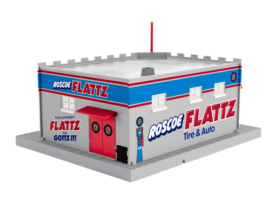 Lionel 2329110 O Gauge Roscoe Flatz Automotive and Tire Store (Plug-Expand-Play)