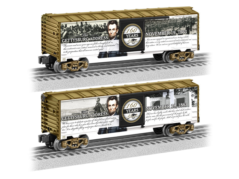 Lionel 2338260 O Gauge American History Gettysburg Address 160th Anniversary Boxcar