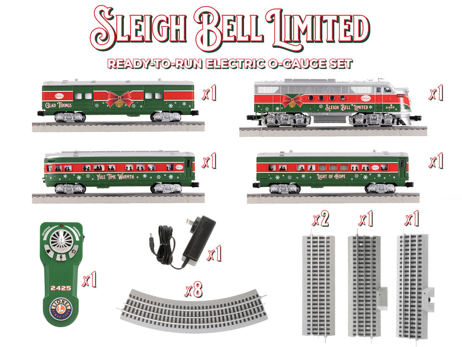 Lionel 2423060 O Gauge Sleigh Bell Limited Passenger LionChief Train Set