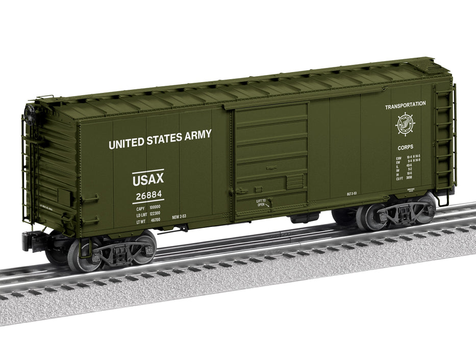 Lionel 2426100 O Scale 40' PS-1 Boxcar with PatriotSounds US Army USAX 26884