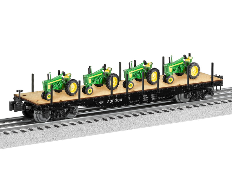 Lionel 2426160 O Gauge 40' Flat Car NP 200204 with John Deere Tractor Load