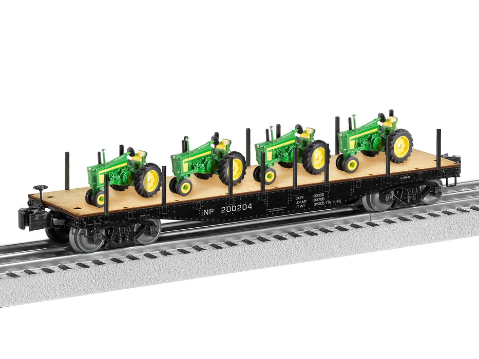 Lionel 2426160 O Gauge 40' Flat Car NP 200204 with John Deere Tractor Load