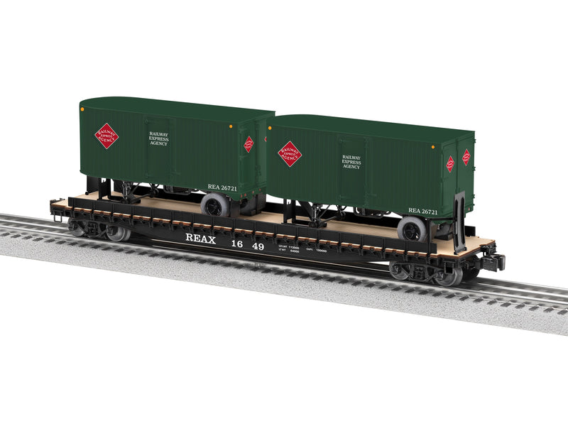Lionel 2426730 O Gauge 50' TOFC Flatcar with Trailers REA 1649