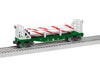 Lionel 2428090 O Gauge Peppermint Railroad Flatcar with Bulkheads