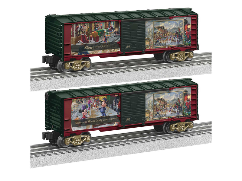 Lionel 2428150 O Gauge Boxcar Thomas Kinkade Studios – Disney Mickey and Minnie Candy Cane Express