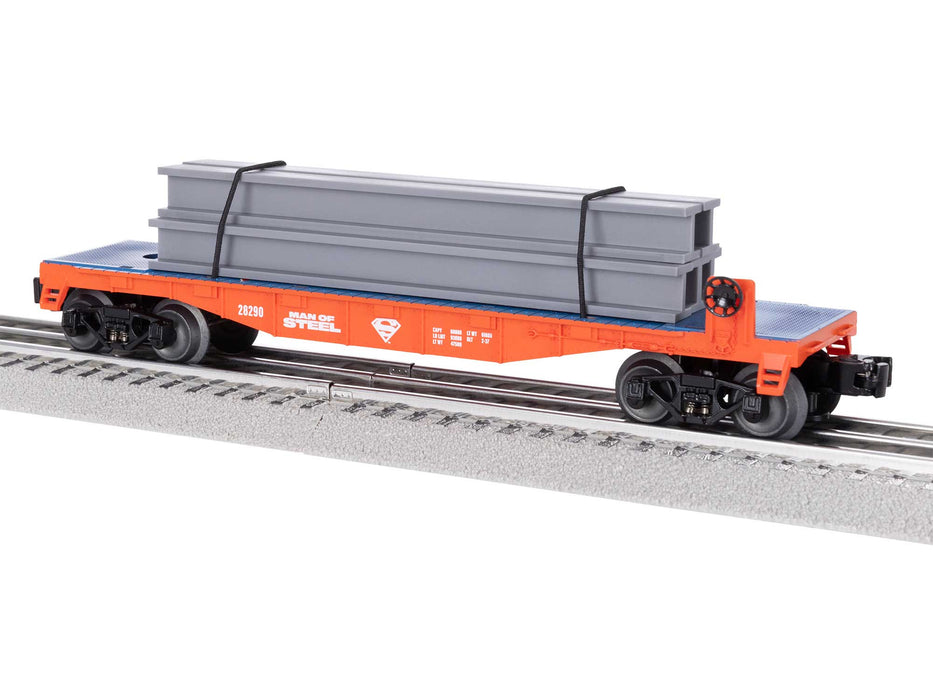 Lionel 2428290 O Gauge DC Comics Superman Man of Steel I-Beam Flatcar