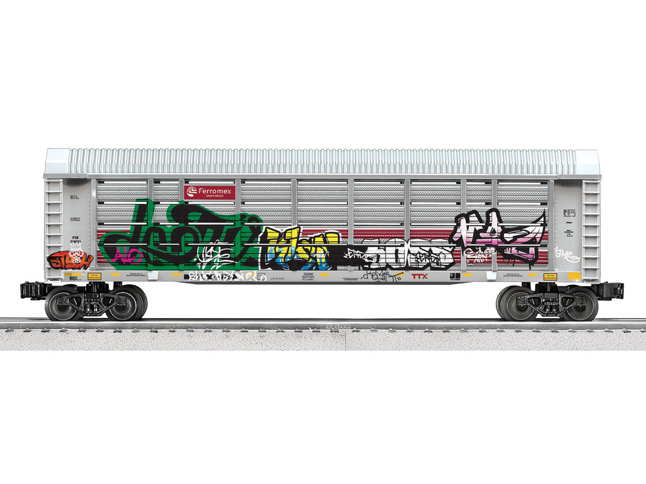 Lionel 2428390 O Gauge Ferromex Graffiti Auto Rack