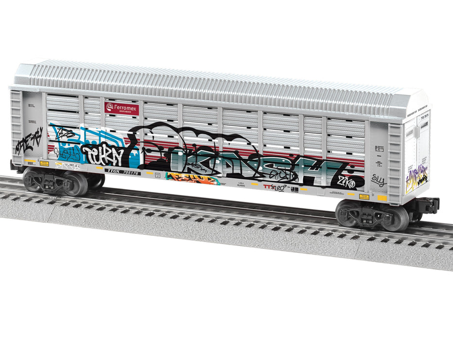 Lionel 2428390 O Gauge Ferromex Graffiti Auto Rack