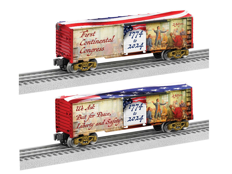Lionel 2438190 O Gauge First Continental Congress 250th Anniversary Boxcar