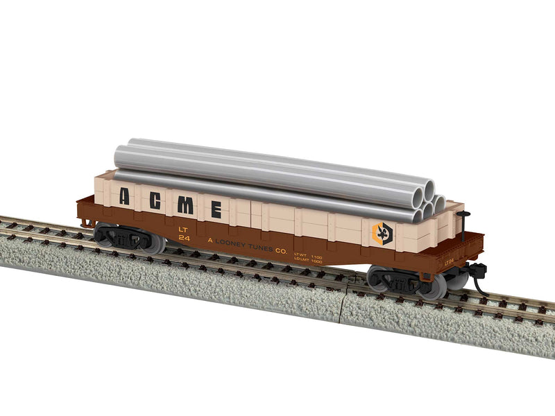 Lionel 2454130 HO Scale Looney Tunes Acme Gondola with Pipe Load