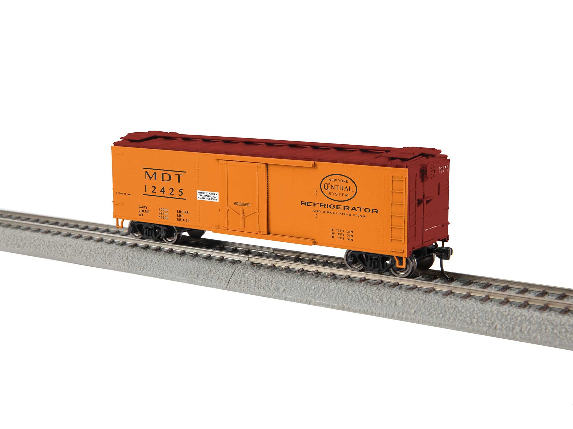 Lionel 2454330 HO Scale 40' Reefer New York Central MDT 12425 — White ...